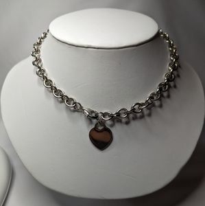 Stainless Steel Heart Heavy Chain Necklace